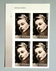 2015 Plate Block 5012! MNH US Forever Stamps! Ingrid Bergman! BV $11.25