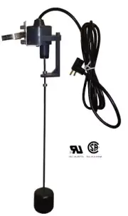 Vertical Float Switch - 10 Foot - 1" to 15" Pumping Range - N.O. - 120 VAC Plug