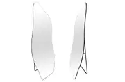 TOOLKISS Irregular Freestanding Mirror – 60 x 170cm Frameless Standing Flat Mirror for Bathroom, Bedroom, Living Room & Office – Elegant Decorative Floor Mirror