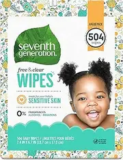 Seventh Generation Baby Wipes with Snap Seal Sensitive Protection Diaper Wipes 504 Count