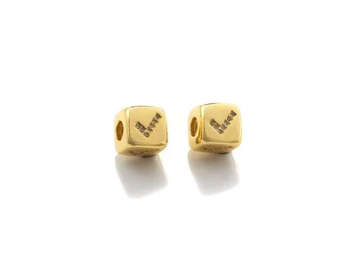CZ Micro Pave Check Symbol Dice Spacer Beads, Cubic Zirconia Cube Spacer Beads,