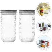 2 Pcs Sealed Mason Can Food Storage Container Transparent Containers