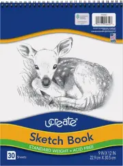 Sketch Book, 9" X 12", 30 Sheets
