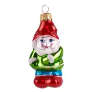 Gnome Glass Ornament Christmas Tree Decor Handmade Ukrainian Ornament 3"Figurine