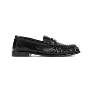 [Saint Laurent] Saint Laurent-Black 15 Lamb Leather Le Loafers-Uomo 44 IT