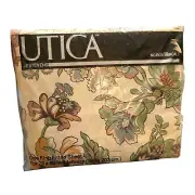 Vtg Utica J.P. Stevens King Fitted Sheet No Iron Percale 78x80 Tapestry Floral