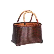 Nevenka Retro Weave Womens Bamboo Handbag Handmade Large Tote Bag Wicker Basket Bag