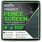 BOEN Privacy Fence Screen 6' x 100' Netting Mesh w/ Reinforced Grommet Green