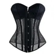 Women Corset Shapwear Costumes Sexy Transparent Mesh Corselet Hollow Out Corset