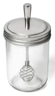 Jarware Honey Dipper for Wide Mouth Mason Jars - Stainless Steel