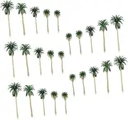 25pcs Sand Table Coconut Tree Mini Lemon Tree Fake Tree Trees Small Beach Tree Landscape Model Tree Decorative Tree Figurine Mini Citrus Tree Artificial Palm Tree Abs Green