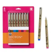 Sakura Pigma 30066 Micron Blister Card Ink Pen Set, Ass't Colors, 05 8Ct Set