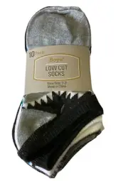 10 Pack Assorted Colors Boys Low Cut No Show Socks Back to School