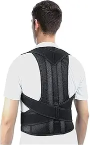 Corrector Full Back Brace Clavicle for Upper Shoulder Support Kyphosis Humpback Women and Men,Black-X-Large,Black-X-Large