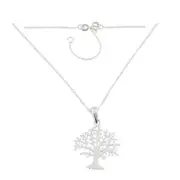 SOLID .925 Sterling Silver Tree of Life 17" Necklace