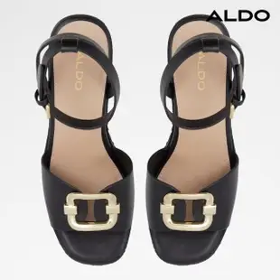 【ALDO】CARRABRIRIA-編織金飾造型厚底楔型涼鞋-女鞋(黑色)