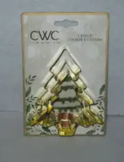 CWC - Gold Metal Cookie Cutter Set - Christmas Trees - Set of 3 - New