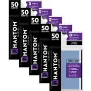 5x 50pc Phantom Sleeves 59x92mm Game Card Case Protector Purple Gloss/Gloss