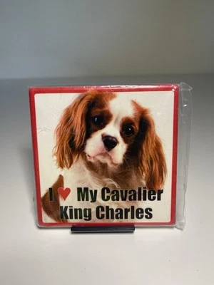 Cavalier King Charles Coaster Ceramic With Cork Base, Pet Parade