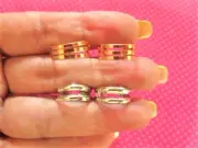 Silver gold bar toe rings.SET OF 4