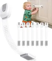 Infinno 8 Pack Cabinet Locks Baby Proofing, Baby Safety Locks for Childproofing Drawers and Cupboards, Adhesive Latches for Toddler Proofing, No Drill, Easy Install, Secure Closure, Grey
