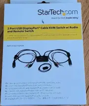 StarTech 2 Port Hybrid USB-C Daul DisplayPort Cable KVM Switch 4K 60Hz New