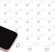 YBEATY Pack of 24 Phone Tether Tab Transparent Universal Phone Lanyard Patch Without Adhesive, Mobile Phone Lanyard Leash Strap Replacement Part for All Full Mobile Phone Cases