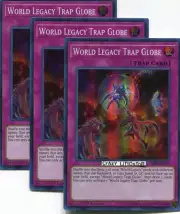 3 X YU-GI-OH WORLD LEGACY TRAP GLOBE 1ST ED SUPER RARE MINT CIBR-EN074 (ON HAND)