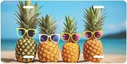 Zelamiee License Plates for Front of Car Tropical Pineapples License Plate, Aluminum for Car Decoration Accessory Vanity Tag, for Men Women 6 X 12 Inch