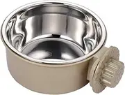 POPETPOP Crate Pet Bowl Stainless Steel Coop Cup Hanging Cage Bowl Water Food Feeder for Dogs Rabbits