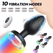 Wireless Remote Control Vibrating Anal Butt Plug Clitoris Stimulator Sex Toys