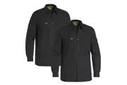 2 x Bisley Mens X AIRFLOW Ripstop Shirt BS6414- Black