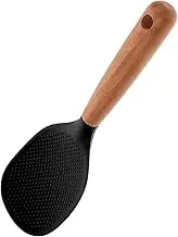 OKUMEYR Silicone Rice Paddle High Temperature Resistant Non Stick Rice Scooper Reliable Serving Spoon Black for Home Cooking and Easy Cleanup