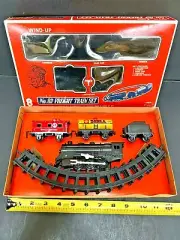 Vintage Wind Up Freight Train Set in Box Japan Haji Nice Works