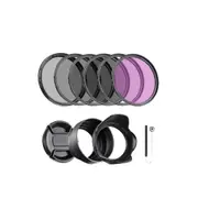 Nd Filter Kit & Lens Accessories Nd2 Nd4 Nd8 Uv Fld Cpl Filters Lens Cap & Hood