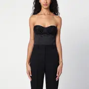 [Marc Jacobs] Black Satin Rose Corset 4 US Black