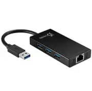 NEW - j5create USB 3.0 Multi-Adapter Gigabit Ethernet / 3-Port USB 3.0 Hub