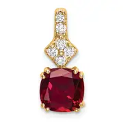 14k Yellow Gold 1/5 Ct. Lab Grown Diamond VS/SI+ G+ and Lab Created Ruby Pendant