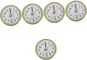 Angoily 5pcs Retro Style Round Clock Head Simple Inlaid Decorative Clock Inserts