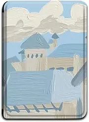 WunM Studio Case for Kindle Kindle Touch 2014 (Kindle 7 7Th Generation) Waterproof Kindle Paperwhite E-Reader Case, e-Book-Reader-Covers with Auto Sleep/Wake/Oil Painting Cartoon Castle