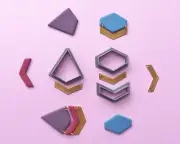 Polymer Clay Cutter Set with Charms | V shape Fan Diamond clay cutters
