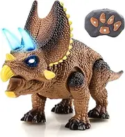 STEAM Life Remote Control Dinosaur Toys for Kids 3 4 5 6 7+ Light Up & Realistic Roaring Sound - Triceratops Dinosaur Toys - Electronic Walking Dinosaur Toys - Dinosaur Robot Toy for Kids Boys Girls