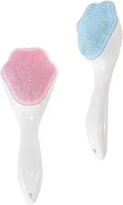 Mikinona 2Pcs Silicone Facial Cleansing Brush Manual Face for Deep Skin Cleaning Gentle Exfoliation and Massage Portable and Lightweight