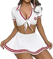 [Generic] Women's Lingerie Sexy COS Female Dress Game Role Play Small Dress Winter Lingerie for Women Open Crotch