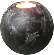 Mini Urn with Candle Holder | Elegant Glass Urn for Loved Ones Urn Dog and Cat | 200ml Keepsake - Black Frost