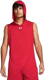 [Under Armour] Heat Gear Men's UA Velocity Sleeveless Hoodie, Red-white, Medium