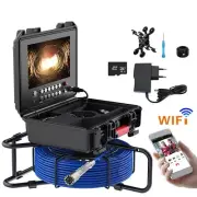 9in Ultra HD Wireless WiFi DVR Sewer Pipe Inspection Camera Drain Endoscope