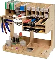 Bucasso Plastic Model Tool Organizer Rack Nipper/File/Tweezers/Paint Storage Integrated Model Tool Paint Station MDF Material Durable Modular Paint Rack for Miniature Paint Set Plastic Model GK1