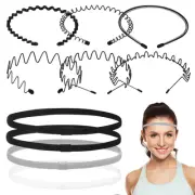 10 Pcs Hoop Headband for Men Wavy Metal Hair Bands Miss Man