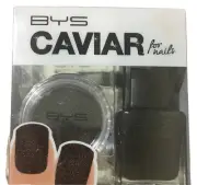 BYS Black Caviar Nail Polish Enamel Micro Beads Brush Paint Art Australian Art